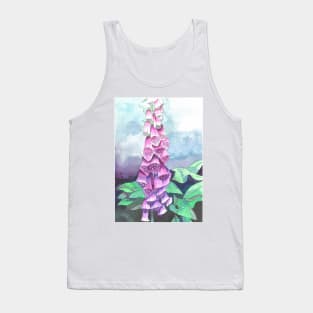 Foxglove watercolour flower painting Tank Top